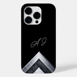 Metal Geometric Mit Monogramm Black Case-Mate iPhone 14 Pro Hülle