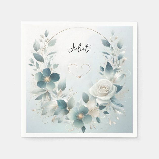 Metal Glam Shiny High End Silver Brautparty Serviette (Vorderseite)