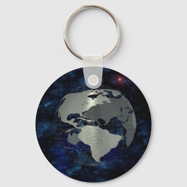 Metal Global Map Schlüsselanhänger (Vorderseite)