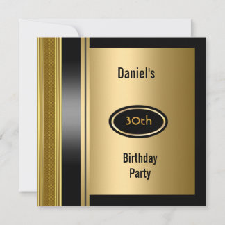 Metal Gold Mens 30. Geburtstag Bronze Man Einladung