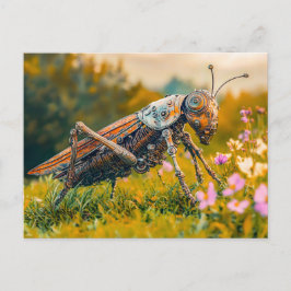 Metal Grasshopper Garden Sculpture Postkarte