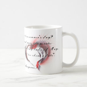 Metal Heart mit Shakespeares Sonnet 18 Coffee Mu Kaffeetasse