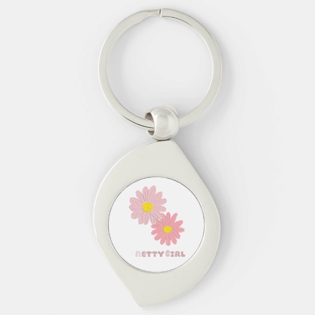 Metal keychain with a floral design schlüsselanhänger (Vorderseite)