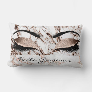 Metal Kupfer Marmor Makeup Lashes Lendenkissen