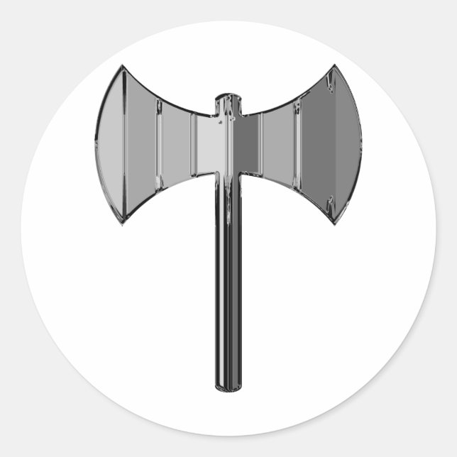 Metal Labrys Runder Aufkleber (Vorderseite)