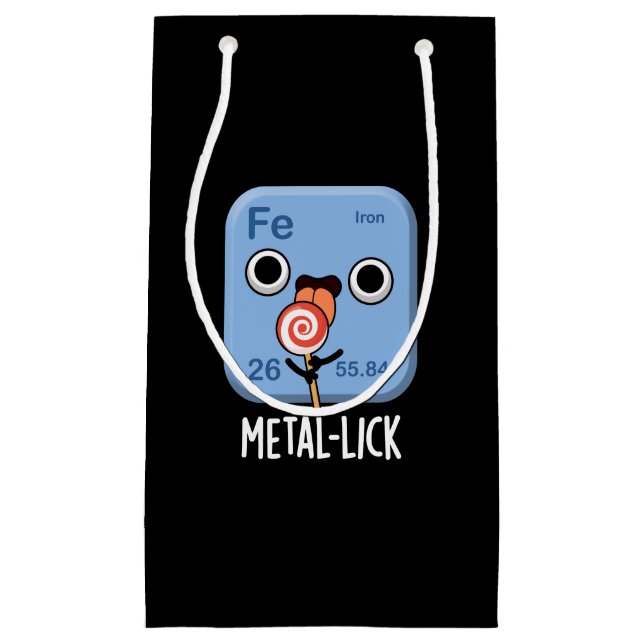 Metal-lick Funny Chemistry Metal Pun Dark BG Kleine Geschenktüte (Vorderseite)
