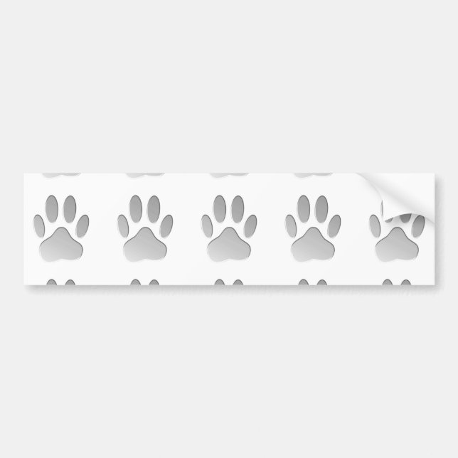 Metal-Look Dog Paw Print Autoaufkleber (Vorne)