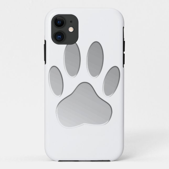 Metal-Look Dog Paw Print Case-Mate iPhone Hülle (Rückseite)