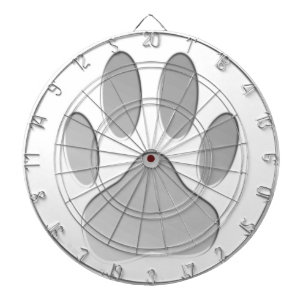 Metal-Look Dog Paw Print Dartscheibe