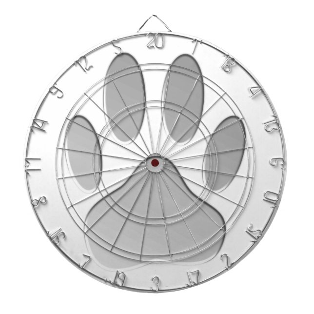 Metal-Look Dog Paw Print Dartscheibe (vorne)