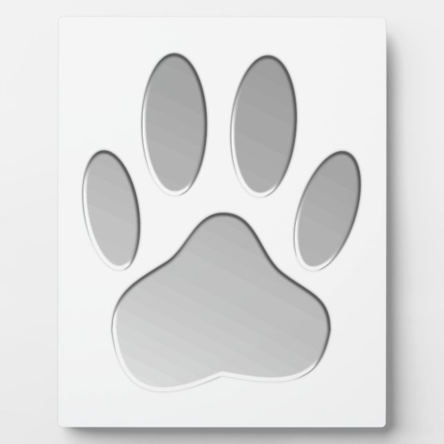 Metal-Look Dog Paw Print Fotoplatte (Vorderseite)