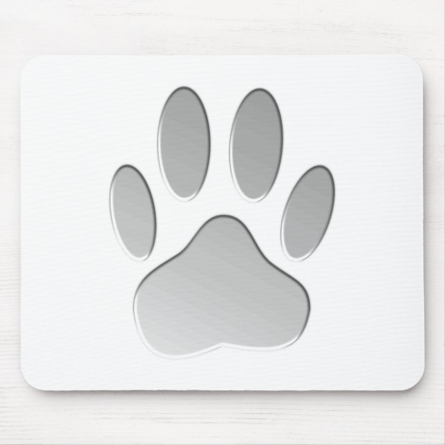 Metal-Look Dog Paw Print Mousepad (Vorne)