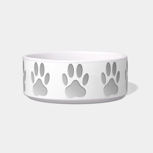 Metal-Look Dog Paw Print Napf (Vorderseite)