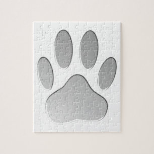 Metal-Look Dog Paw Print Puzzle