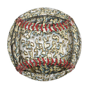 Metal-Look goldversilberter Stahl Baseball