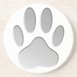 Metal-Look Hundepaw Print Sandstein Untersetzer