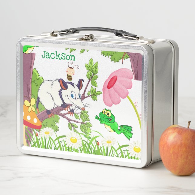 Metal Lunch Box Chick Possum Frosch Mittagessen Ab (Beispiel)