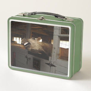 Metal Lunch Box mit Bild eines lachenden Pferdes