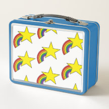 Metal Lunch Box mit gelben Sternen und Regenbogen
