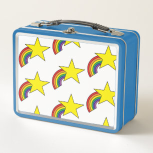 Metal Lunch Box mit gelben Sternen und Regenbogen