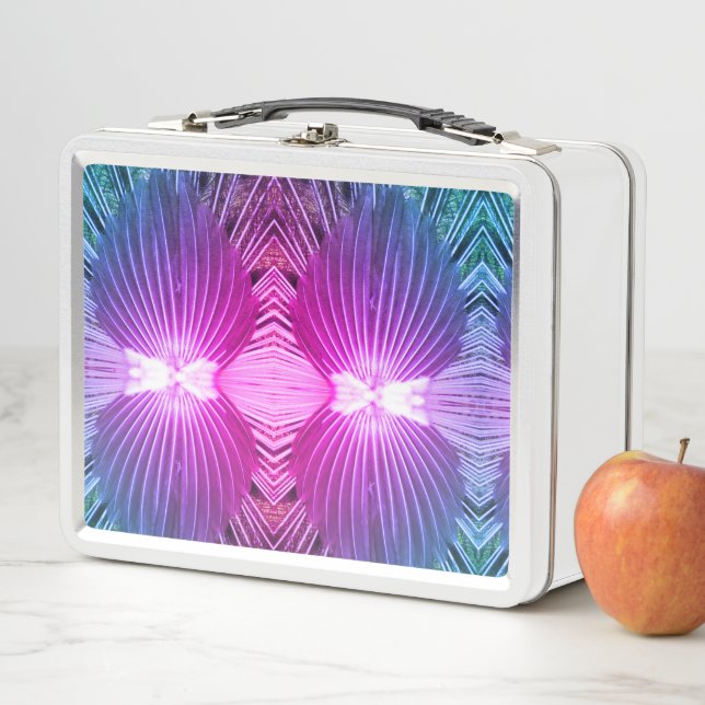 Metal Lunch Box - Pink Peacock Feathers (Beispiel)