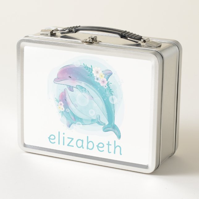 METAL LUNCHBOX: DOLPHINEN METALL BROTDOSE (Vorderseite)