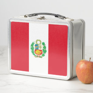 Metal-Lunchbox mit Peru-Flagge Metall Lunch Box