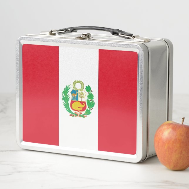 Metal-Lunchbox mit Peru-Flagge Metall Lunch Box (Beispiel)
