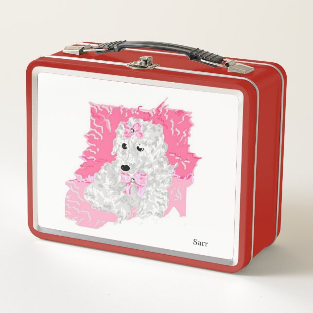 Metal Lunchbox: Poodle Metall Brotdose (Vorderseite)