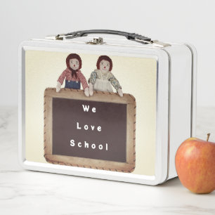 Metal Lunchbox Raggedy Ann & Andy We Liebe School