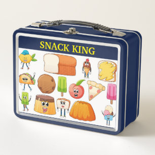 Metal Lunchbox-SNACK KING Kids Lunch Box - Cartoon
