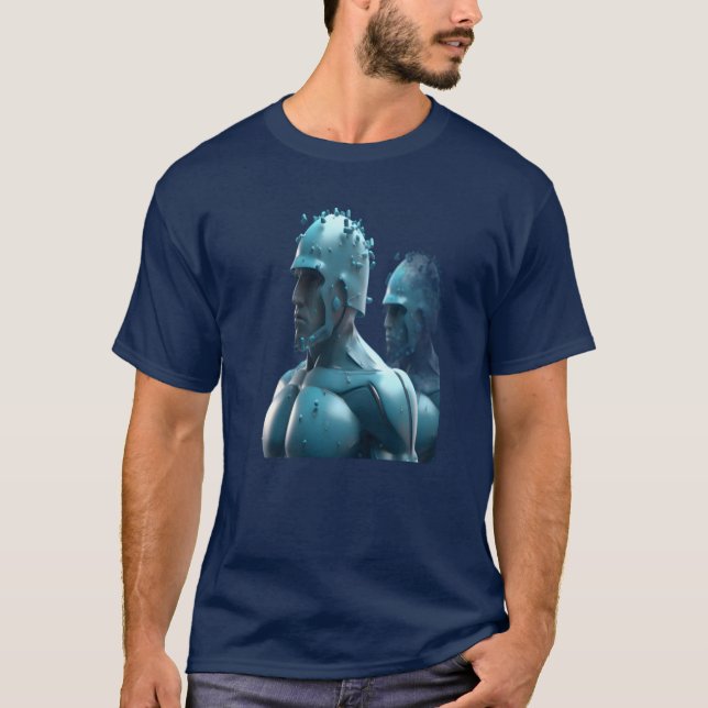 Metal Men on a Midnight Blue, Short Sleeve T-Shirt (Vorderseite)
