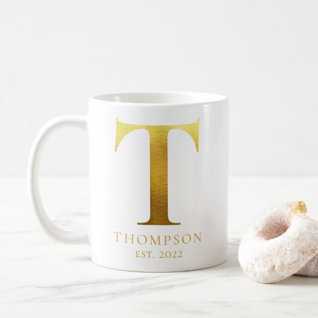 Metal-Monogram T Kaffeetasse (Mit Donut)