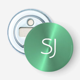 Metal-Monogramm-Grün glänzend Flaschenöffner