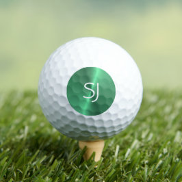Metal-Monogramm-Grün glänzend Golfball