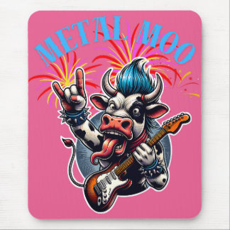    Metal Moo-d – Rockin' Cow with a Guitar Mousepad