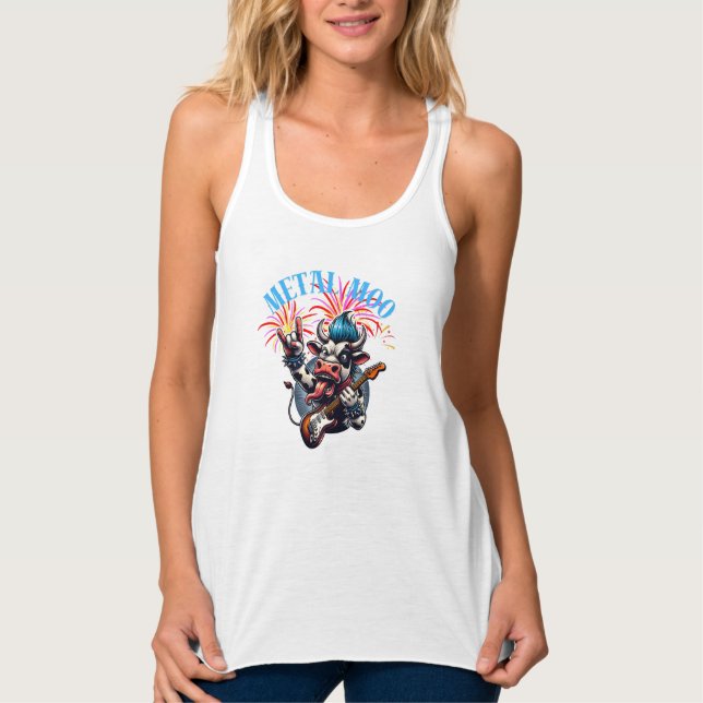  Metal Moo-d – Rockin' Cow with a Guitar Tank Top (Vorderseite)