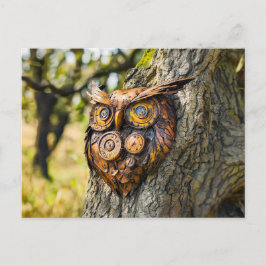 Metal Owl Garden Sculpture Postkarte