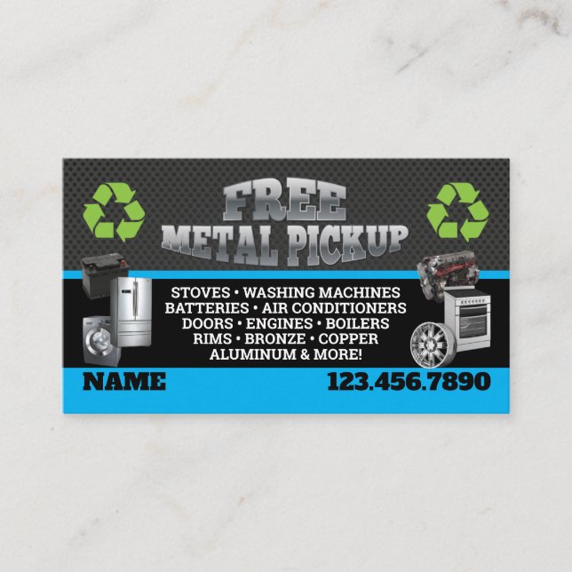 Metal Pick up Business Cards - English-Spanish Visitenkarte (Vorderseite)