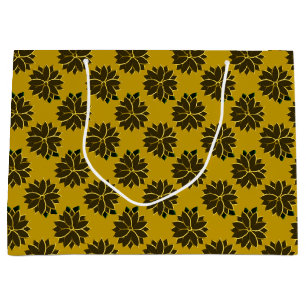 Metal Poinsettia Blume-5-Gold-GIFT BAG L Große Geschenktüte