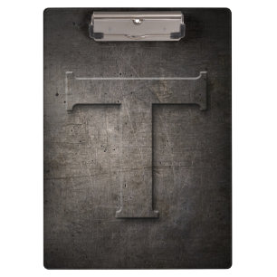 Metal Rustic T Monogram Clipboard Klemmbrett