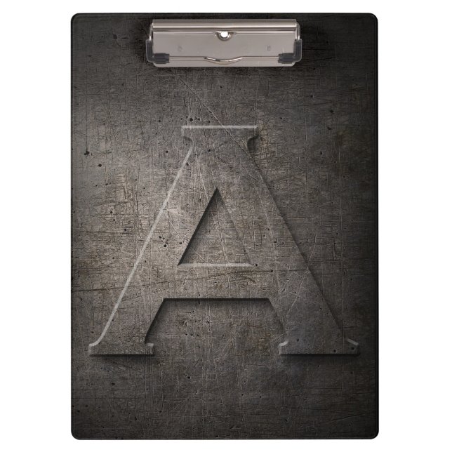 Metal-Rustikal-A-Monogramm-Zwischenablage Klemmbrett (Vorderseite)