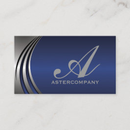 Metal silbergraue Blickfang, Monogramm Visitenkarte