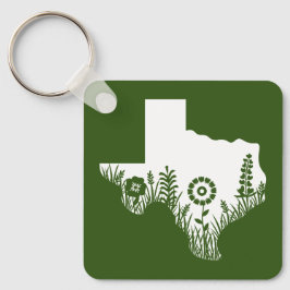 Metal Square Schlüsselanhänger Texas Kontur Forest