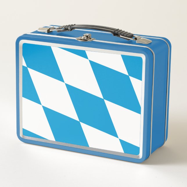 Metal Stainless Lunchbox - Flagge Bayerns (Vorderseite)