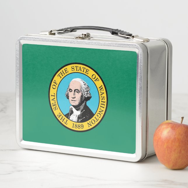 Metal Stainless Lunchbox - Flagge des Staates Wash (Beispiel)