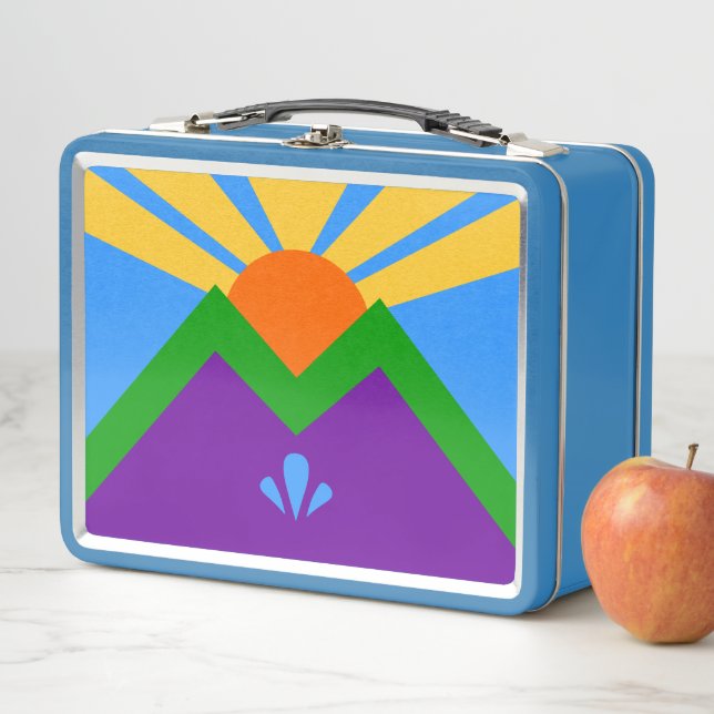 Metal Stainless Lunchbox, Flagge von Manitou Sprin Metall Brotdose (Beispiel)