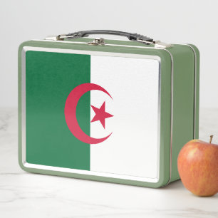 Metal Stainless Lunchbox mit algerischer Flagge