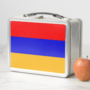 Metal Stainless Lunchbox mit armenischer Flagge