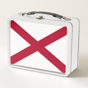 Metal Stainless Lunchbox mit der Flagge von Alabam